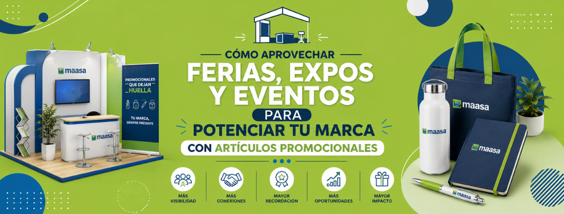 Artículos promocionales para ferias, expos y eventos corporativos con stand promocional y regalos empresariales personalizados.