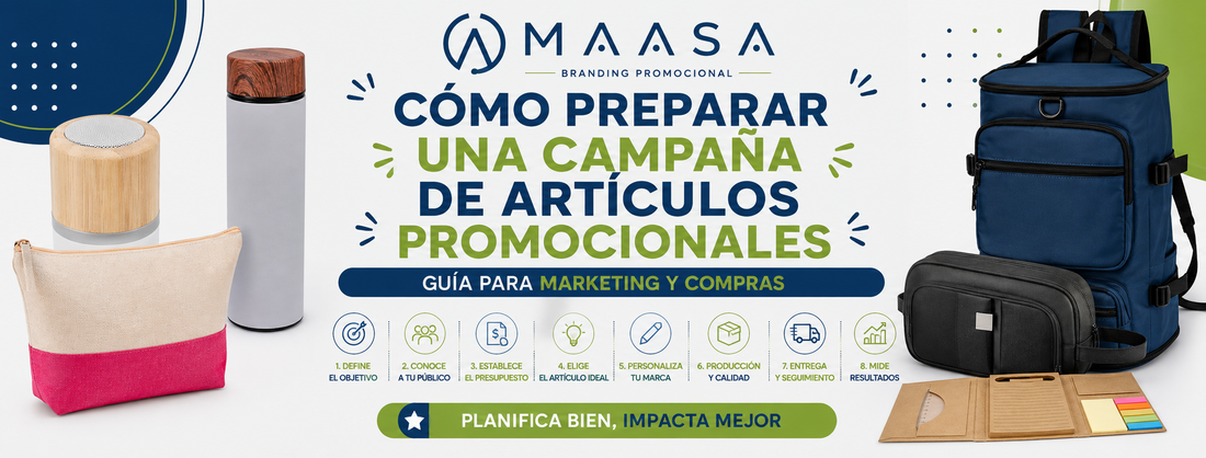 Campaña de artículos promocionales para empresas, guía para Marketing y Compras.