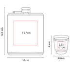 Set de licorera de acero inoxidable con vasos metálicos y caja de regalo personalizado para empresas.