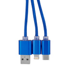 Cable cargador multi conector personalizado compatible con USB, micro USB, tipo C y 8 pin para empresas.