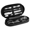 Set de manicure de seis accesorios en estuche de curpiel personalizado para empresas y marcas de belleza.