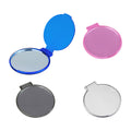 Espejo circular de bolsillo de plástico de 6 cm de diámetro personalizado para marcas de belleza.