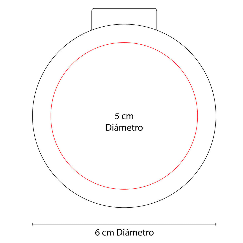 Espejo circular de bolsillo de plástico de 6 cm de diámetro personalizado para marcas de belleza.