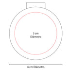Espejo circular de bolsillo de plástico de 6 cm de diámetro personalizado para marcas de belleza.