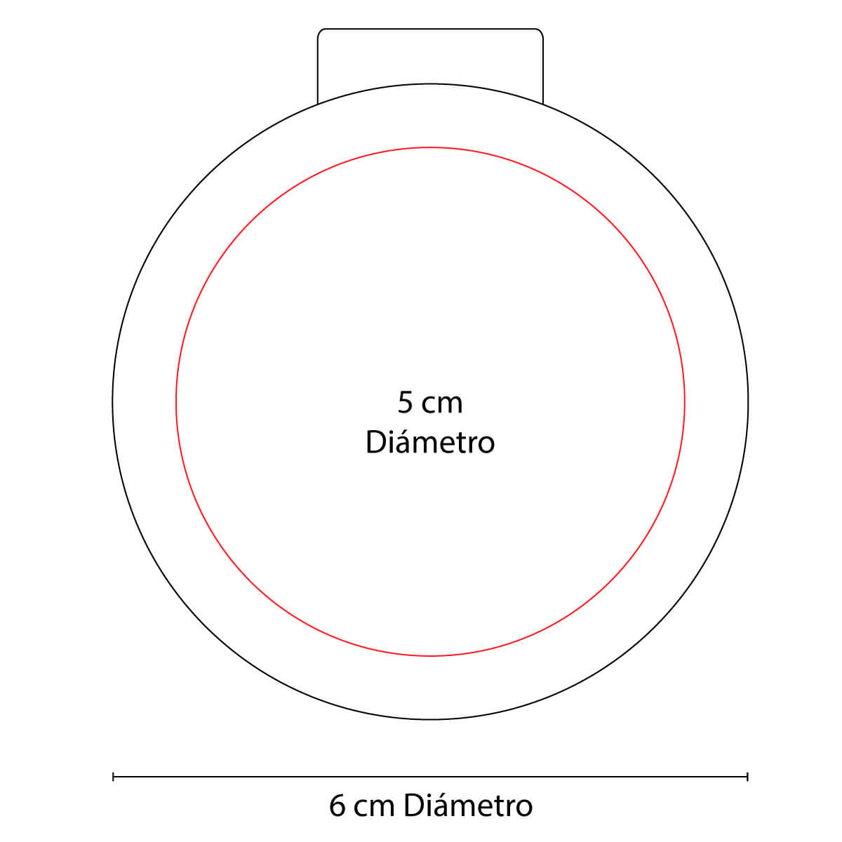 Espejo circular de bolsillo de plástico de 6 cm de diámetro personalizado para marcas de belleza.