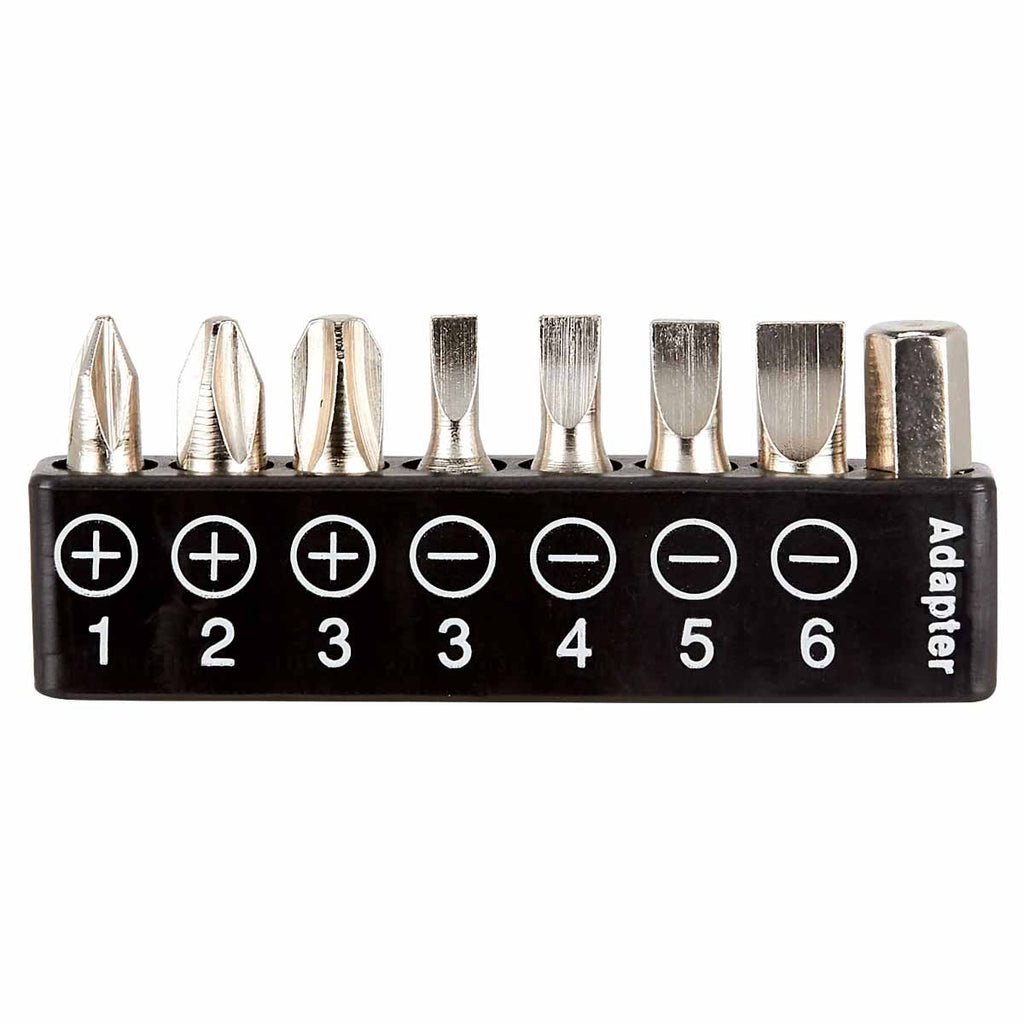 Kit de desarmador con 16 puntas y 8 dados intercambiables personalizado para empresas.