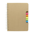 Libreta ecológica personalizada con 100 hojas, bolígrafo y banderillas de colores para empresas.