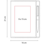 Libreta de curpiel personalizada con 80 hojas y bolígrafo con terminado rubber para empresas