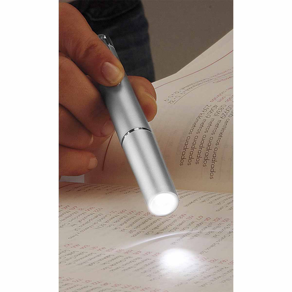 Lámpara de bolsillo de 1 LED con clip y baterías personalizada para empresas.
