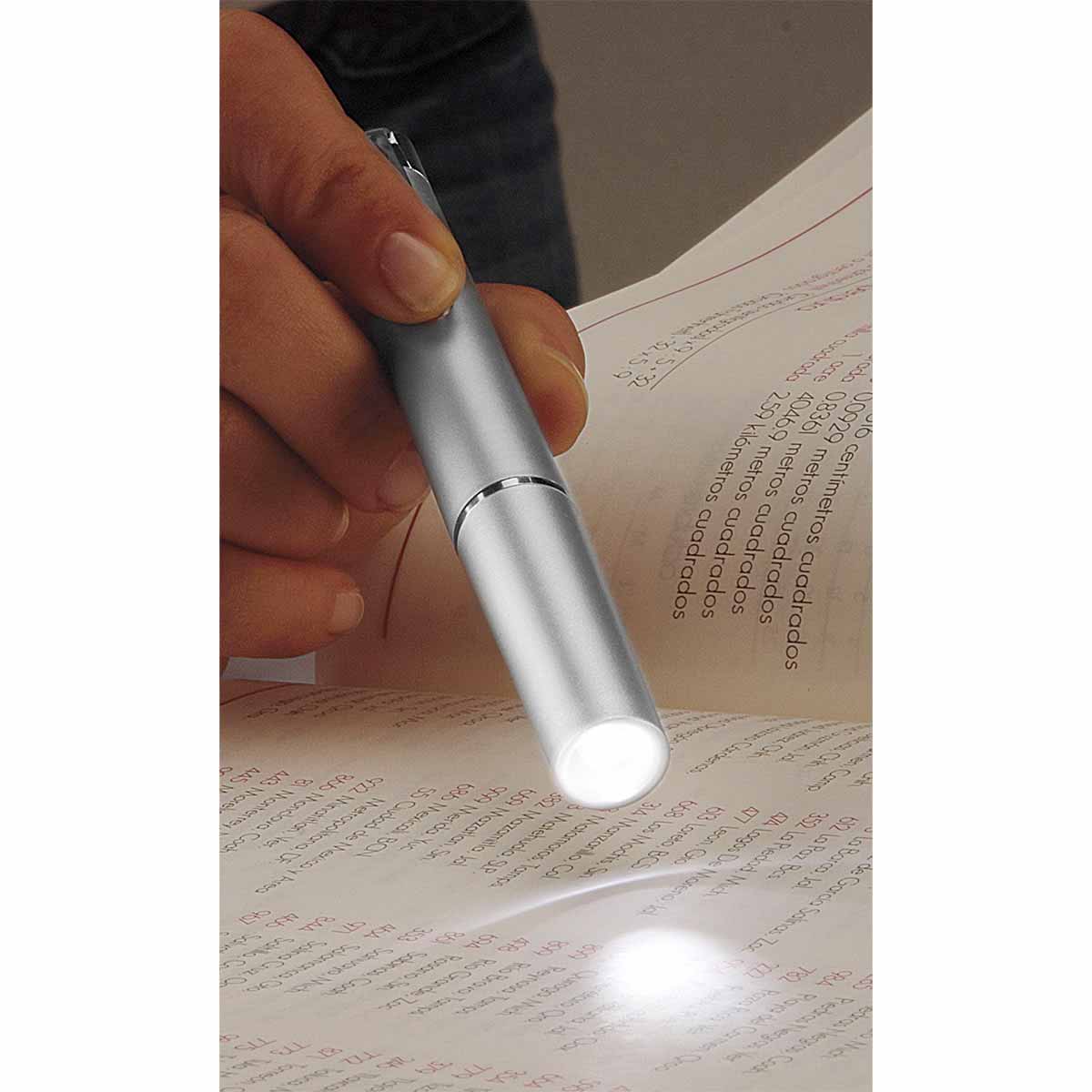 Lámpara de bolsillo de 1 LED con clip y baterías personalizada para empresas.
