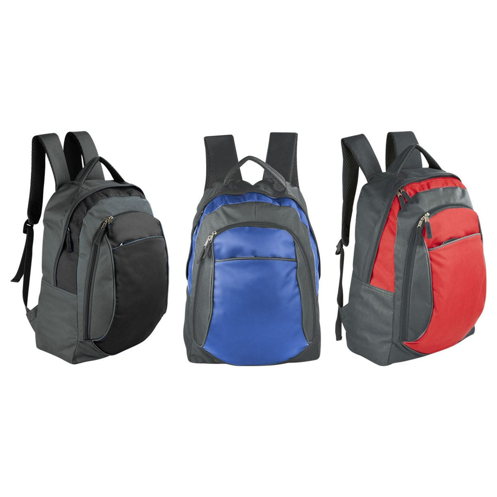 Mochila escolar personalizada para empresas con compartimento para laptop de 14 pulgadas y organizador frontal para accesorios.