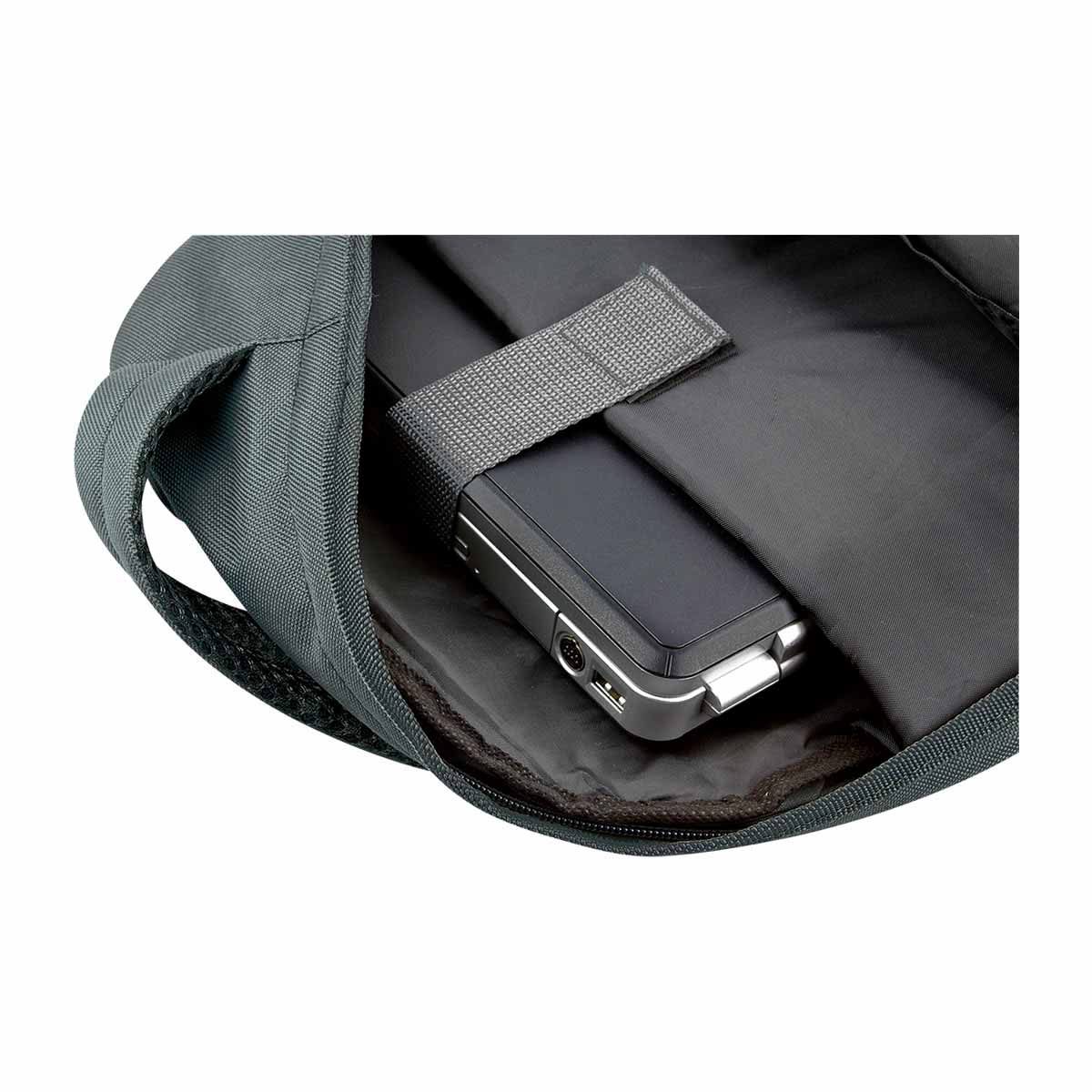 Mochila escolar personalizada para empresas con compartimento para laptop de 14 pulgadas y organizador frontal para accesorios.
