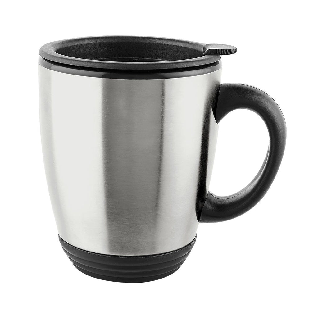Taza térmica personalizada de acero inoxidable de 14 Oz con doble pared y tapa con ranura para empresas.