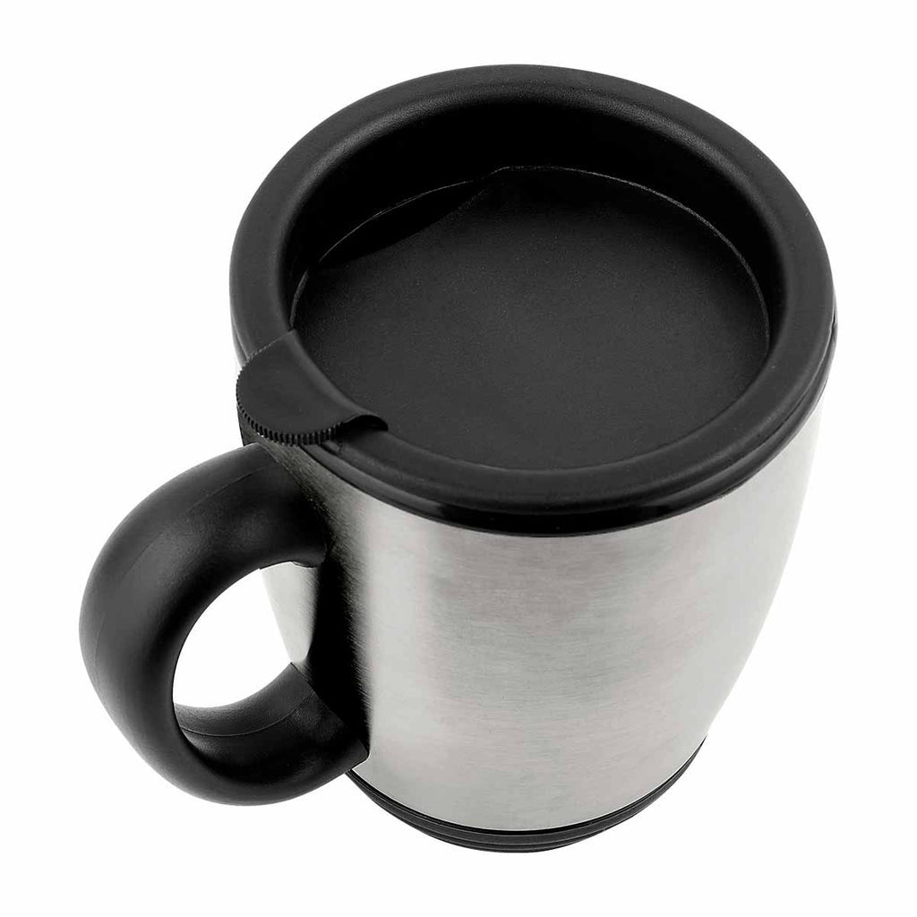 Taza térmica personalizada de acero inoxidable de 14 Oz con doble pared y tapa con ranura para empresas.