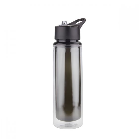 Cilindro personalizado de doble pared de 610 ml con popote, tapa de rosca y asa para empresas.