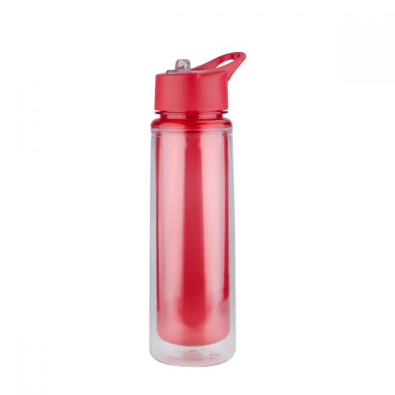 Cilindro personalizado de doble pared de 610 ml con popote, tapa de rosca y asa para empresas.