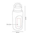 Cilindro de vidrio personalizado de 800 ml con manga de silicón graduada, tapa de rosca y asa para empresas.