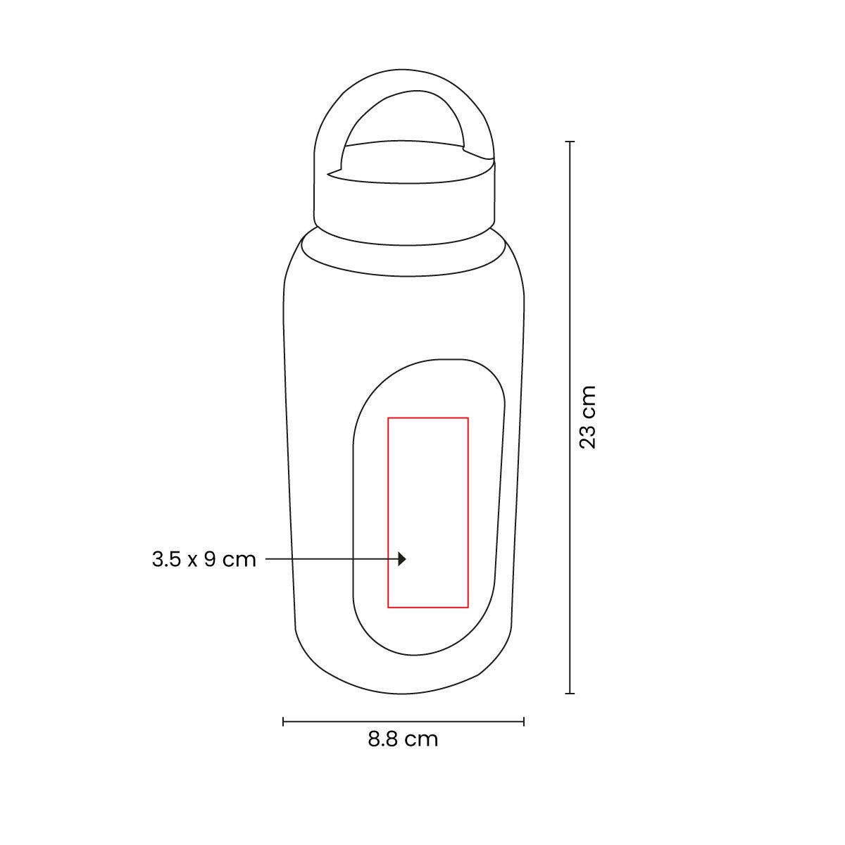 Cilindro de vidrio personalizado de 800 ml con manga de silicón graduada, tapa de rosca y asa para empresas.