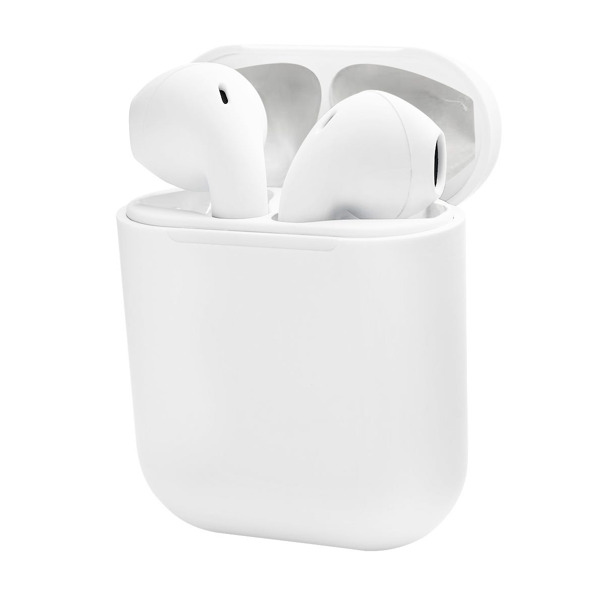 Audífonos Bluetooth personalizados con estuche de carga y control táctil para empresas.