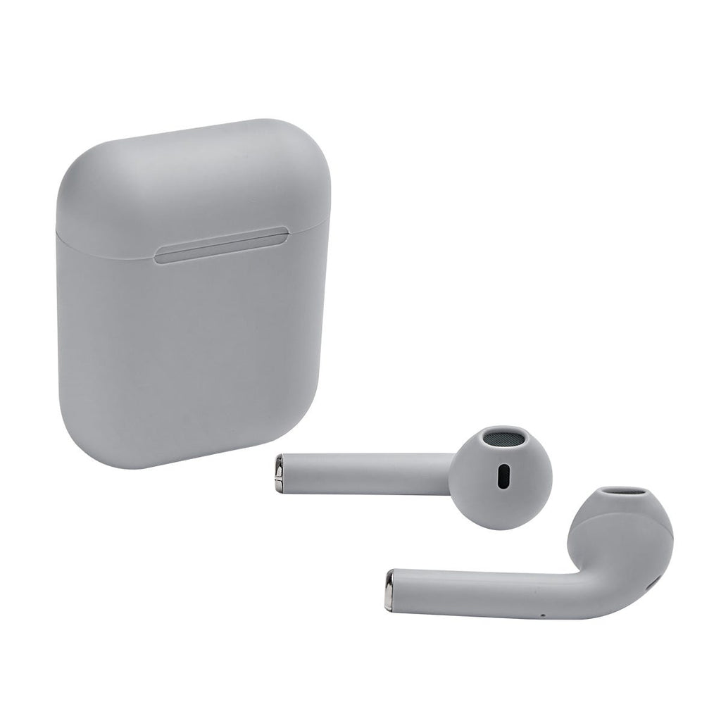 Audífonos Bluetooth personalizados con estuche de carga y control táctil para empresas.