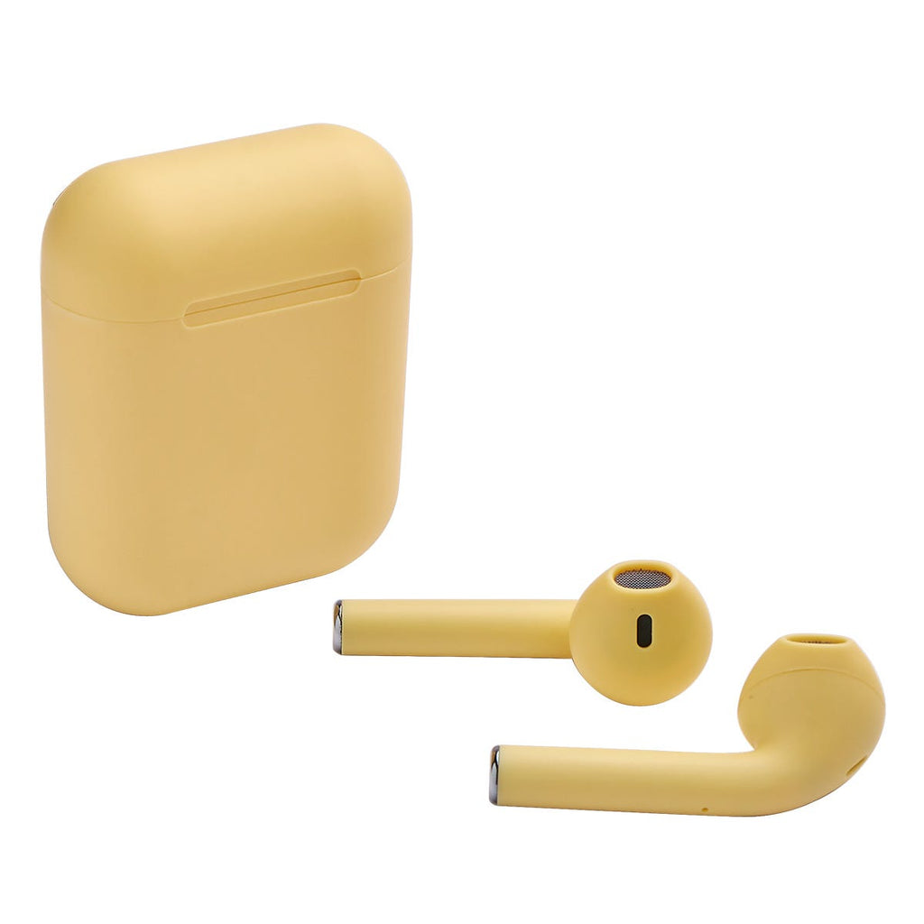 Audífonos Bluetooth personalizados con estuche de carga y control táctil para empresas.