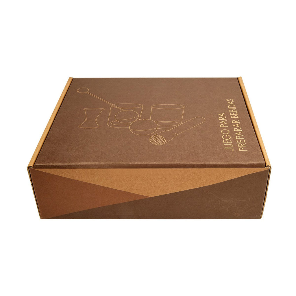 Set de mixología de 7 piezas con vasos y accesorios para preparar bebidas personalizado para empresas.