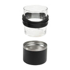 Vaso de cristal para whisky con porta vaso de acero inoxidable personalizado para regalos corporativos.