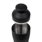 Set de mixología con shaker de acero inoxidable y soporte de bambú personalizado para empresas.