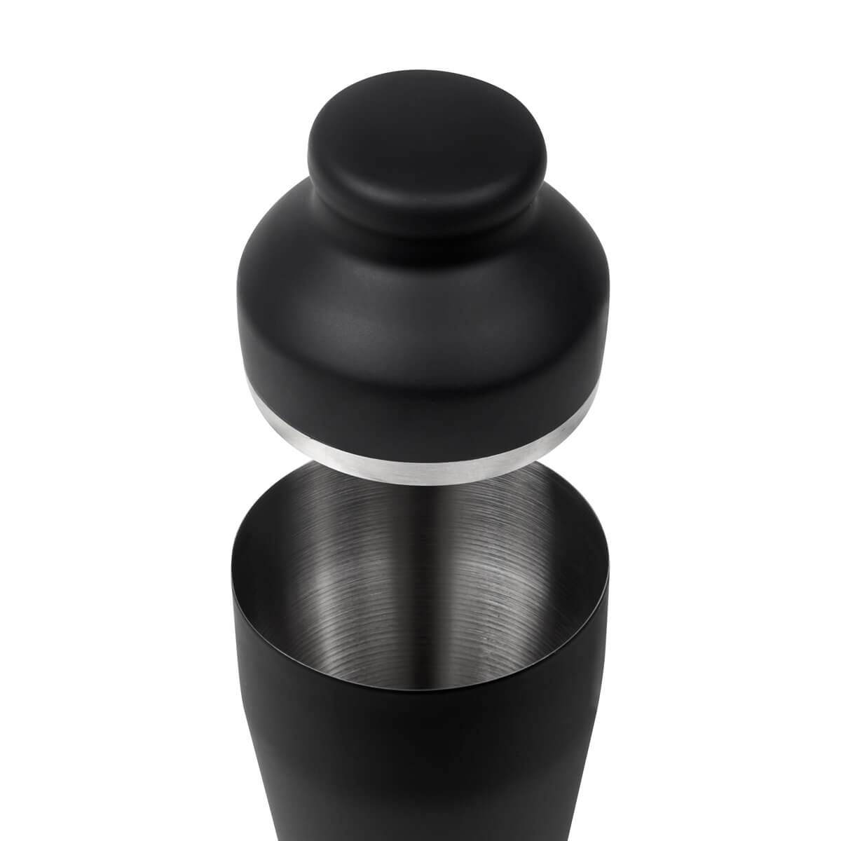 Set de mixología con shaker de acero inoxidable y soporte de bambú personalizado para empresas.
