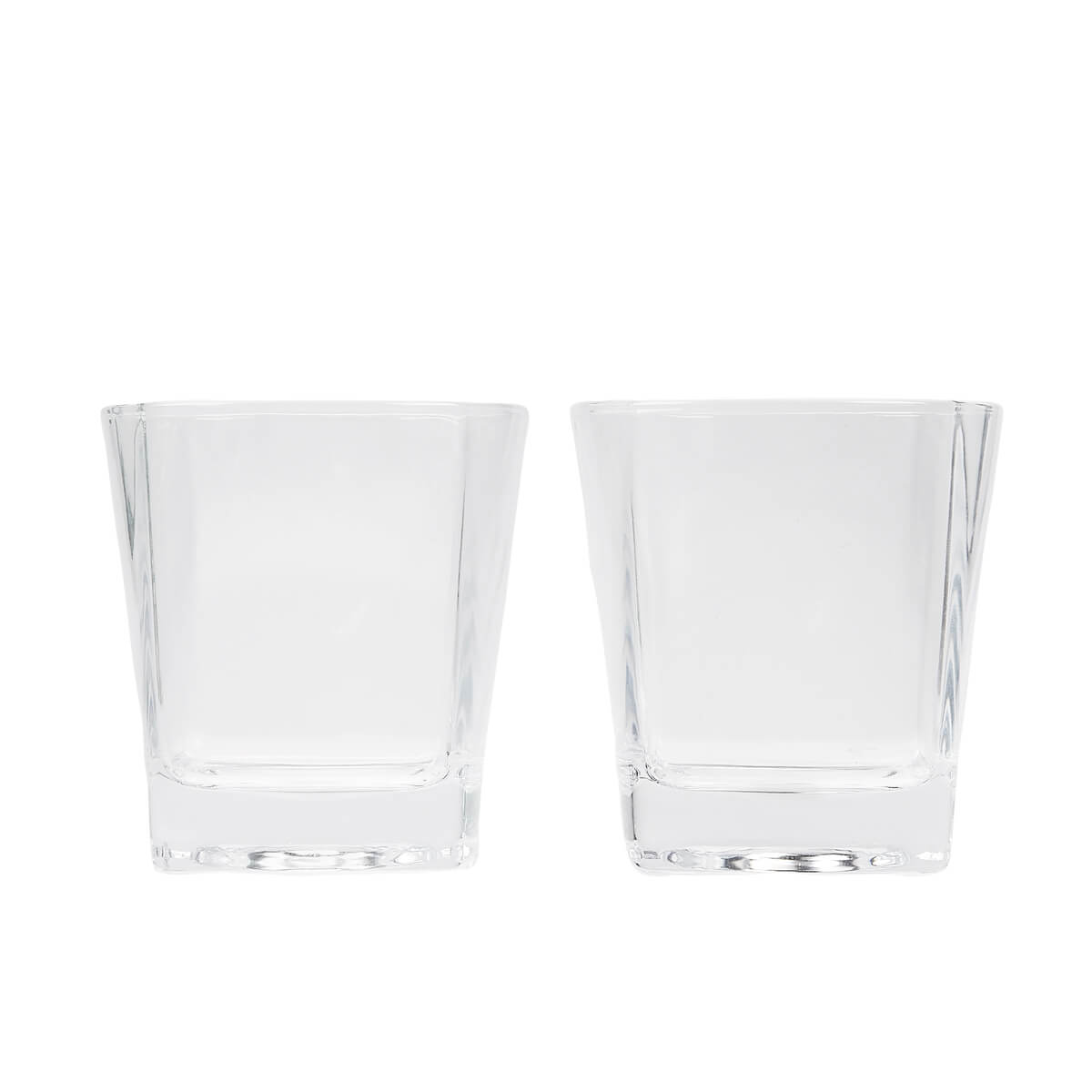 Set de bar con dos vasos de cristal para whisky, dos barajas y estuche de madera personalizable para regalos corporativos.