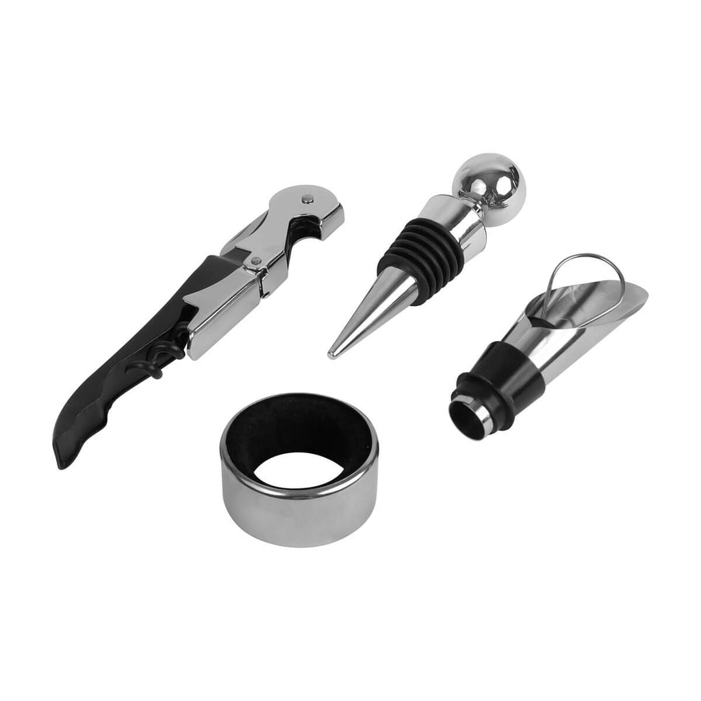 Set para vino con accesorios y tablero de ajedrez integrado en estuche de madera personalizado para regalos corporativos.