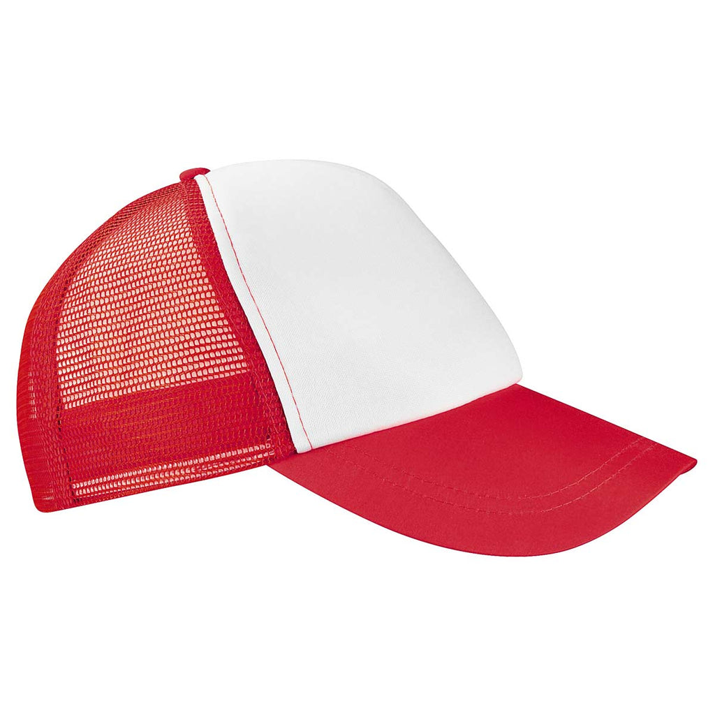 Gorra personalizada de 5 gajos con malla trasera, broche ajustable y personalización para empresas.