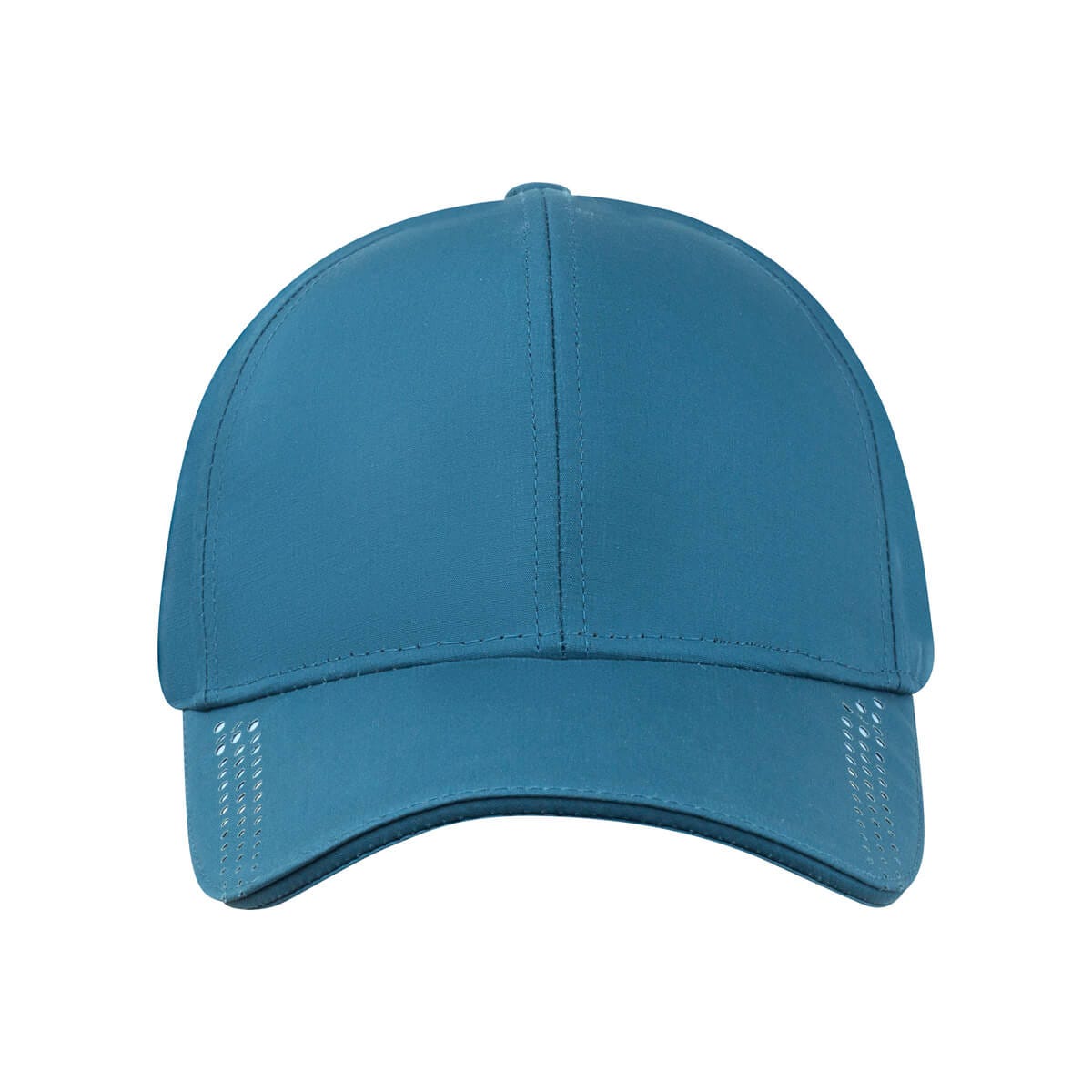 Gorra promocional personalizada de poliéster con visera rígida y ajuste metálico para empresas y eventos corporativos.