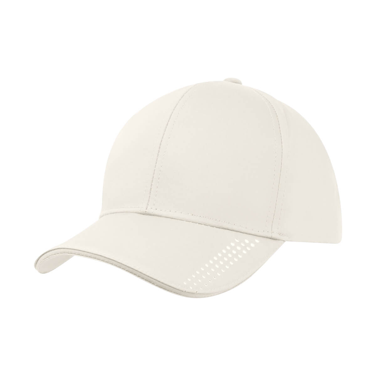 Gorra promocional personalizada de poliéster con visera rígida y ajuste metálico para empresas y eventos corporativos.