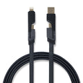 Cable de carga rápida 4 en 1 personalizado de 65 W con USB, USB-C, Lightning y tipo C para empresas.