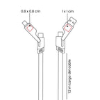 Cable de carga rápida 4 en 1 personalizado de 65 W con USB, USB-C, Lightning y tipo C para empresas.
