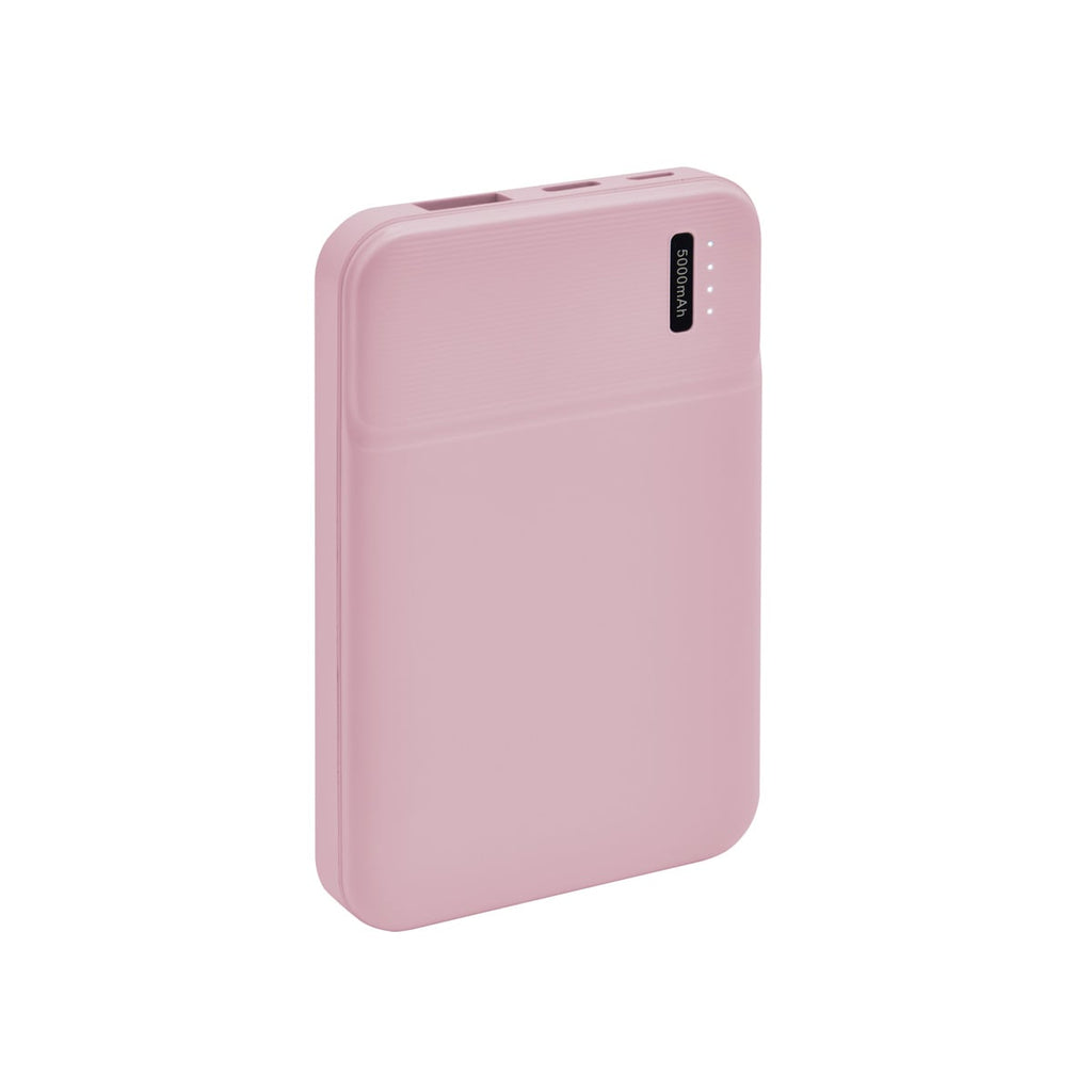 Power bank personalizada de 5,000 mAh con puerto USB e indicadores LED para empresas.