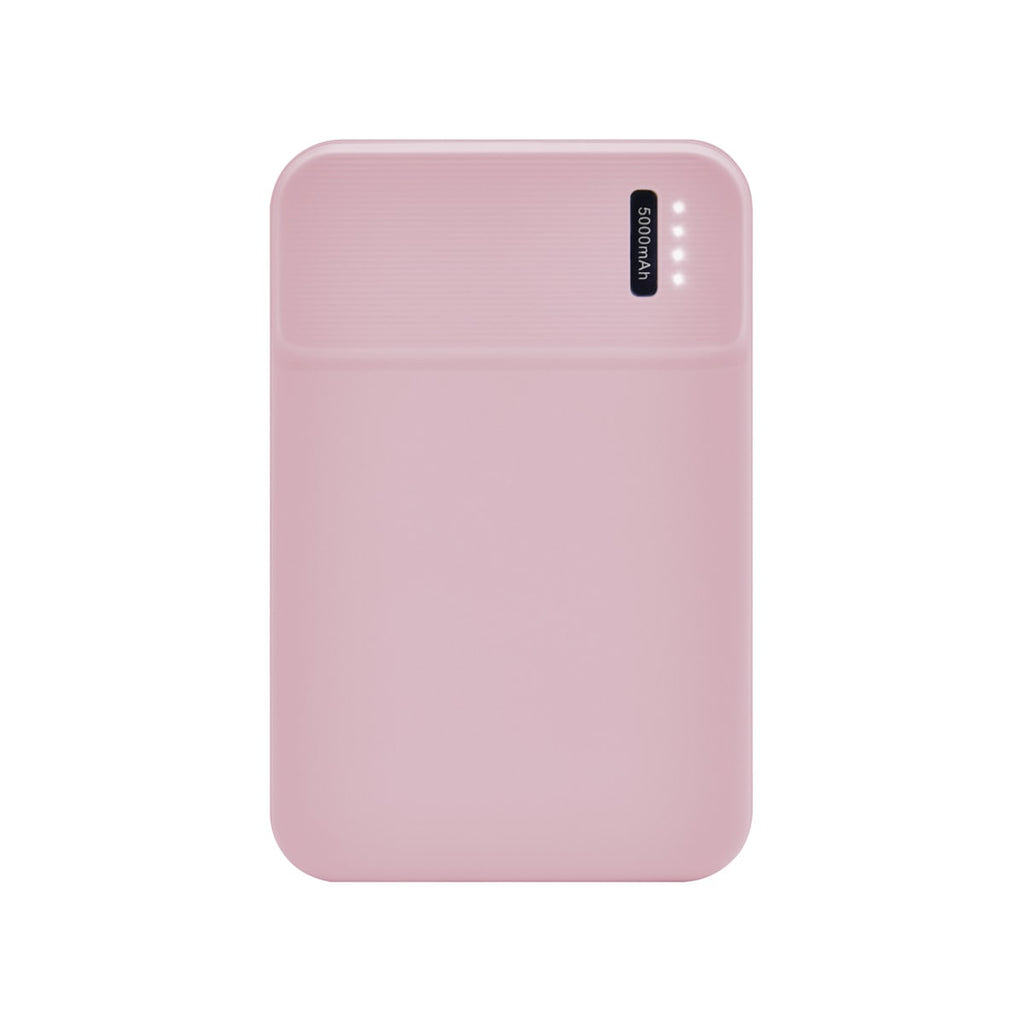 Power bank personalizada de 5,000 mAh con puerto USB e indicadores LED para empresas.