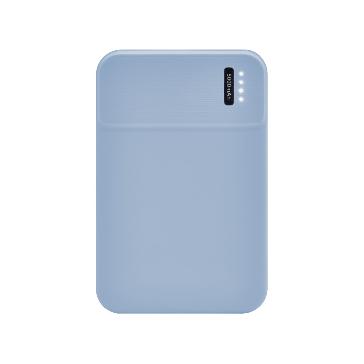 Power bank personalizada de 5,000 mAh con puerto USB e indicadores LED para empresas.