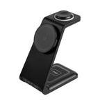 Estación de carga inalámbrica personalizada 3 en 1 para smartphone, reloj inteligente y audífonos.