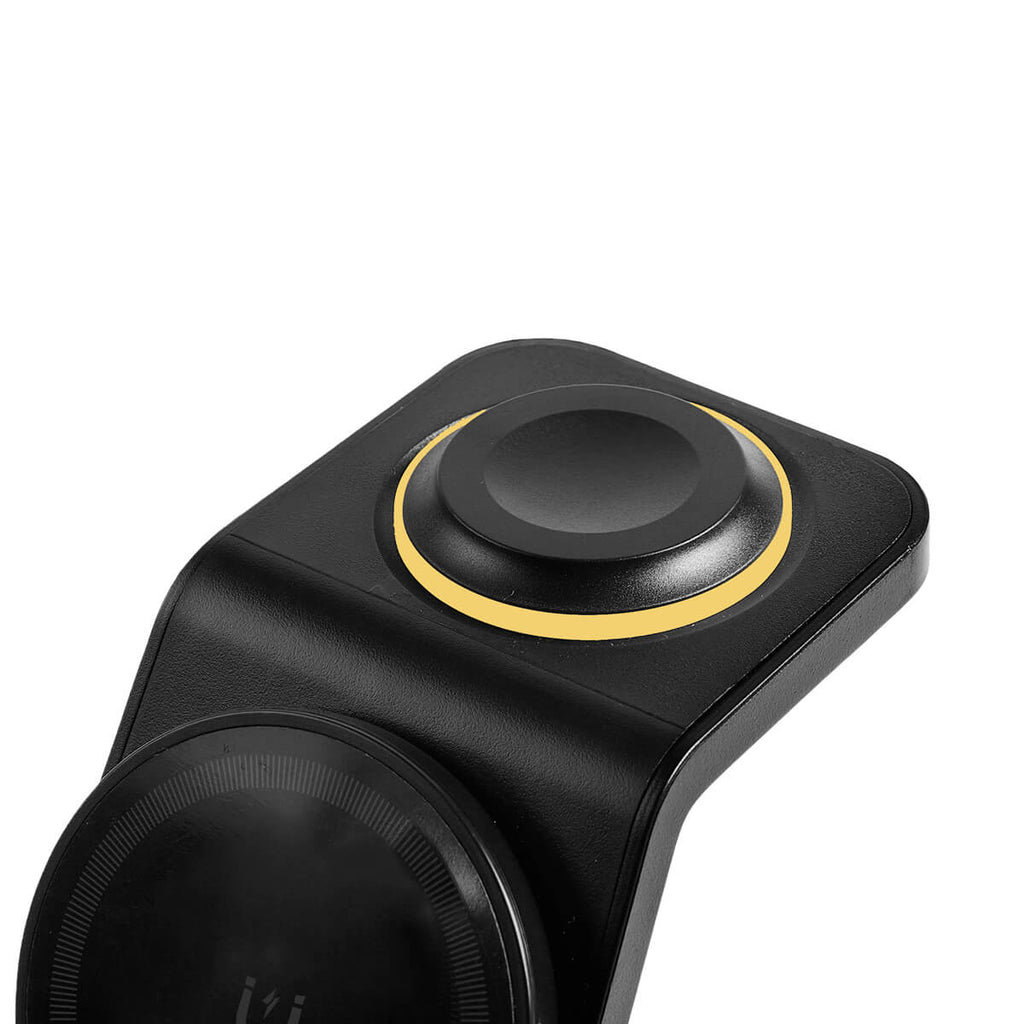 Estación de carga inalámbrica personalizada 3 en 1 para smartphone, reloj inteligente y audífonos.