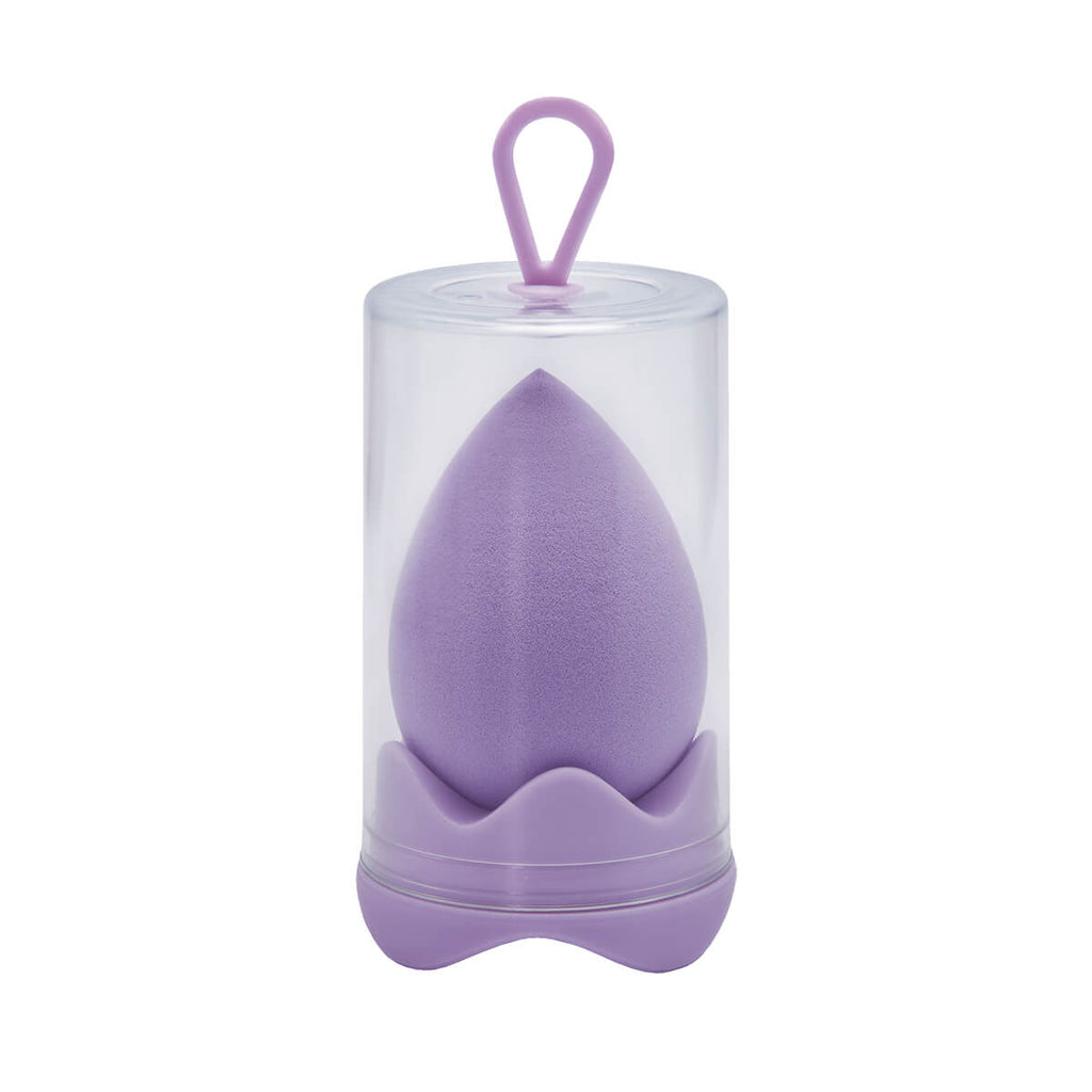 Esponja de látex para maquillaje con estuche de plástico personalizable para marcas de belleza y cosméticos.