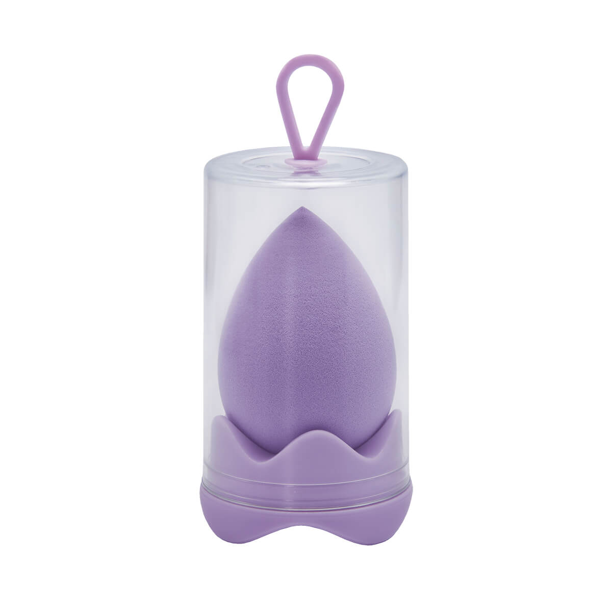 Esponja de látex para maquillaje con estuche de plástico personalizable para marcas de belleza y cosméticos.