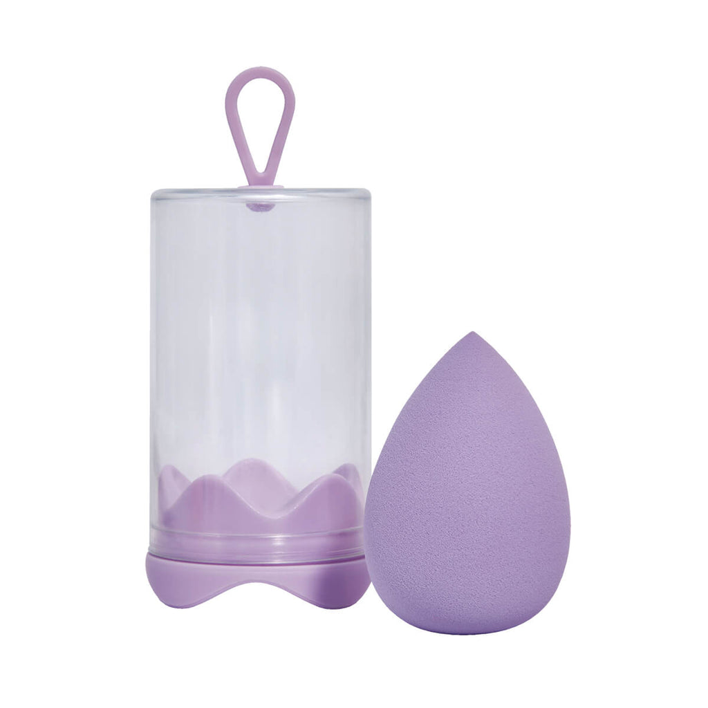 Esponja de látex para maquillaje con estuche de plástico personalizable para marcas de belleza y cosméticos.