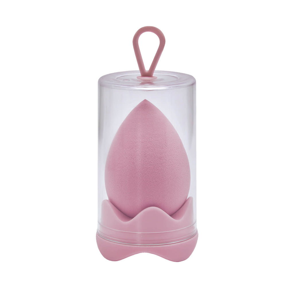 Esponja de látex para maquillaje con estuche de plástico personalizable para marcas de belleza y cosméticos.