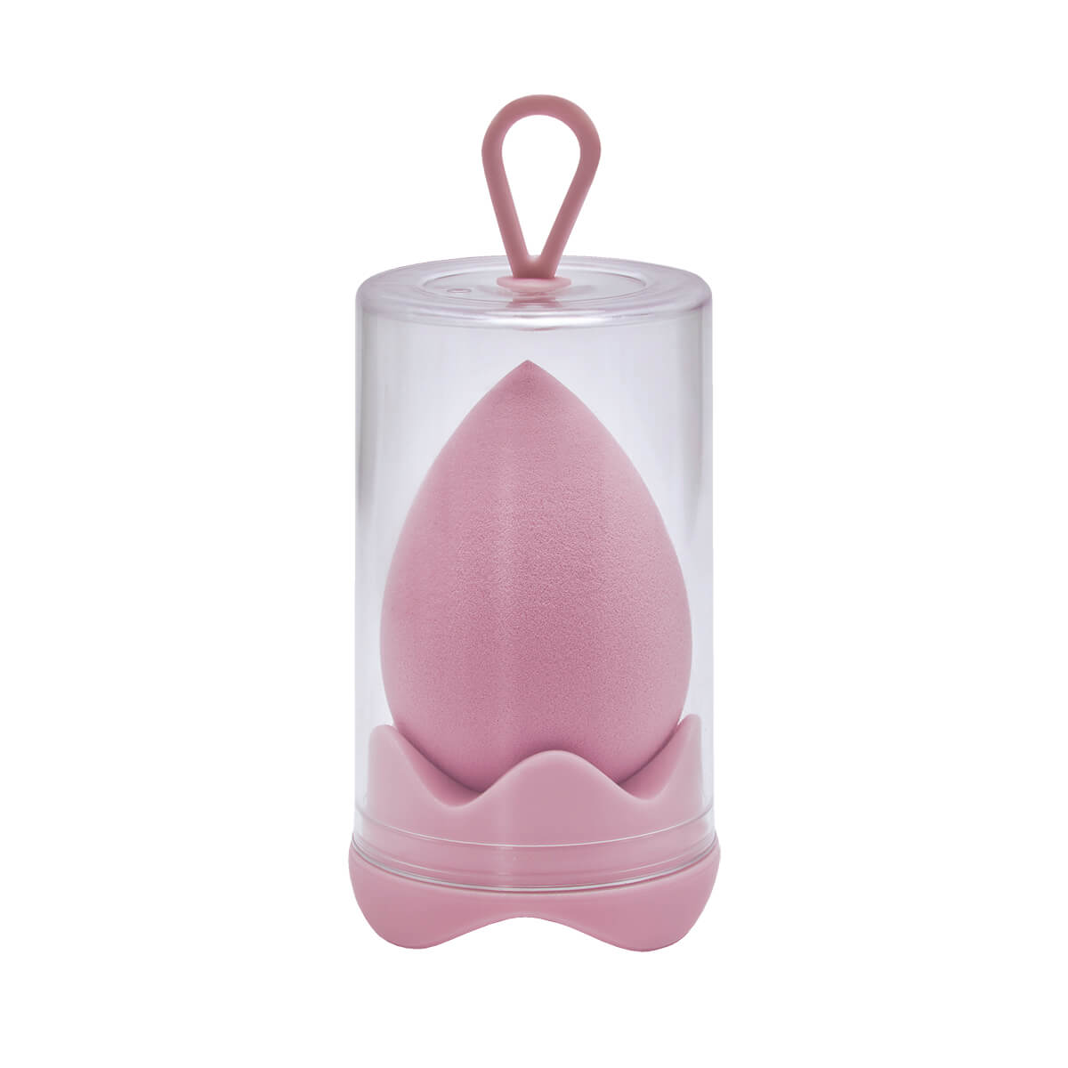 Esponja de látex para maquillaje con estuche de plástico personalizable para marcas de belleza y cosméticos.