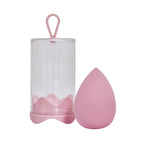 Esponja de látex para maquillaje con estuche de plástico personalizable para marcas de belleza y cosméticos.