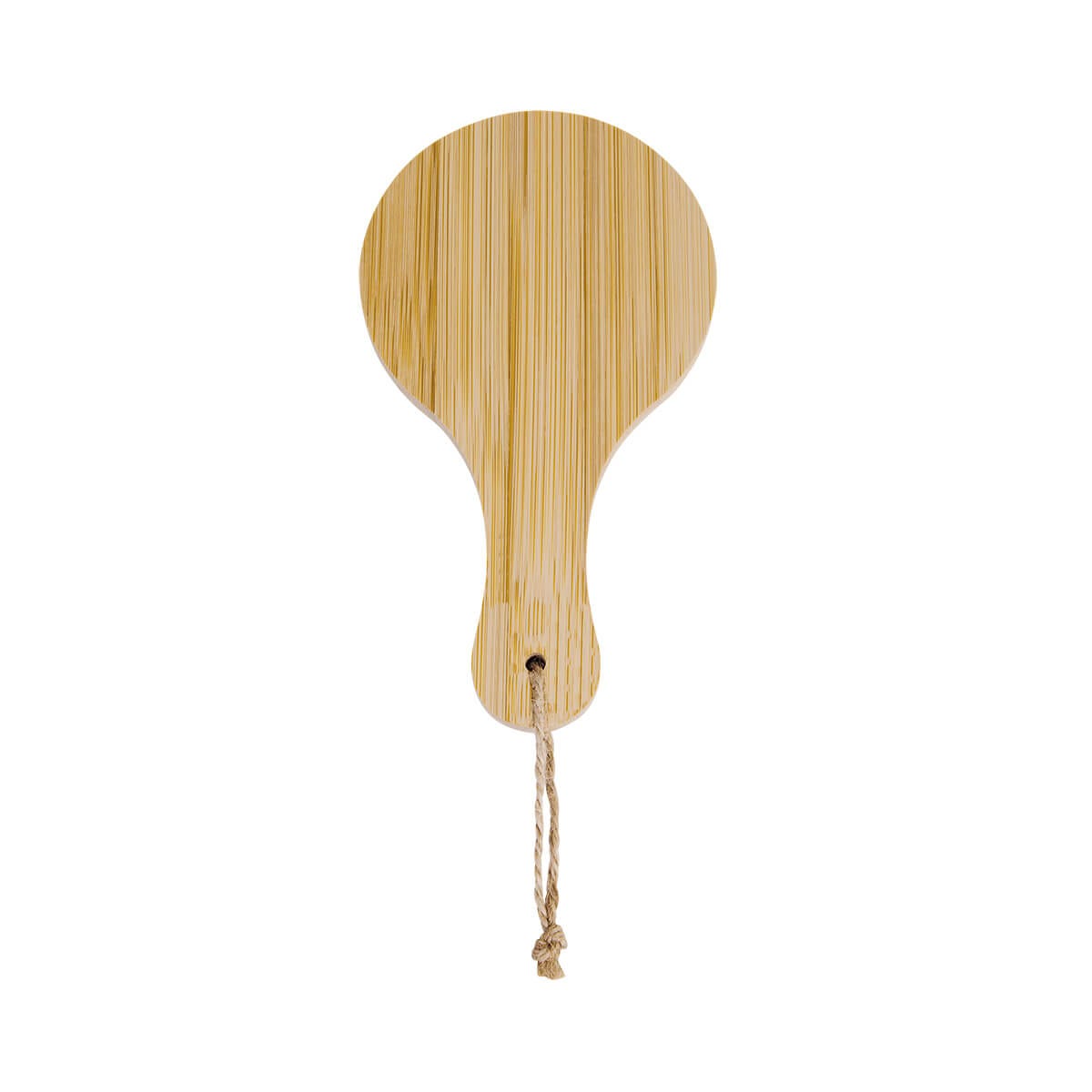 Espejo de bambú con mango y cordón personalizado con logotipo para regalos promocionales empresariales.