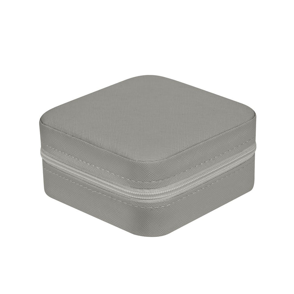 Alhajero organizador de viaje con cierre, interior tipo terciopelo y compartimentos para joyería personalizado para empresas.