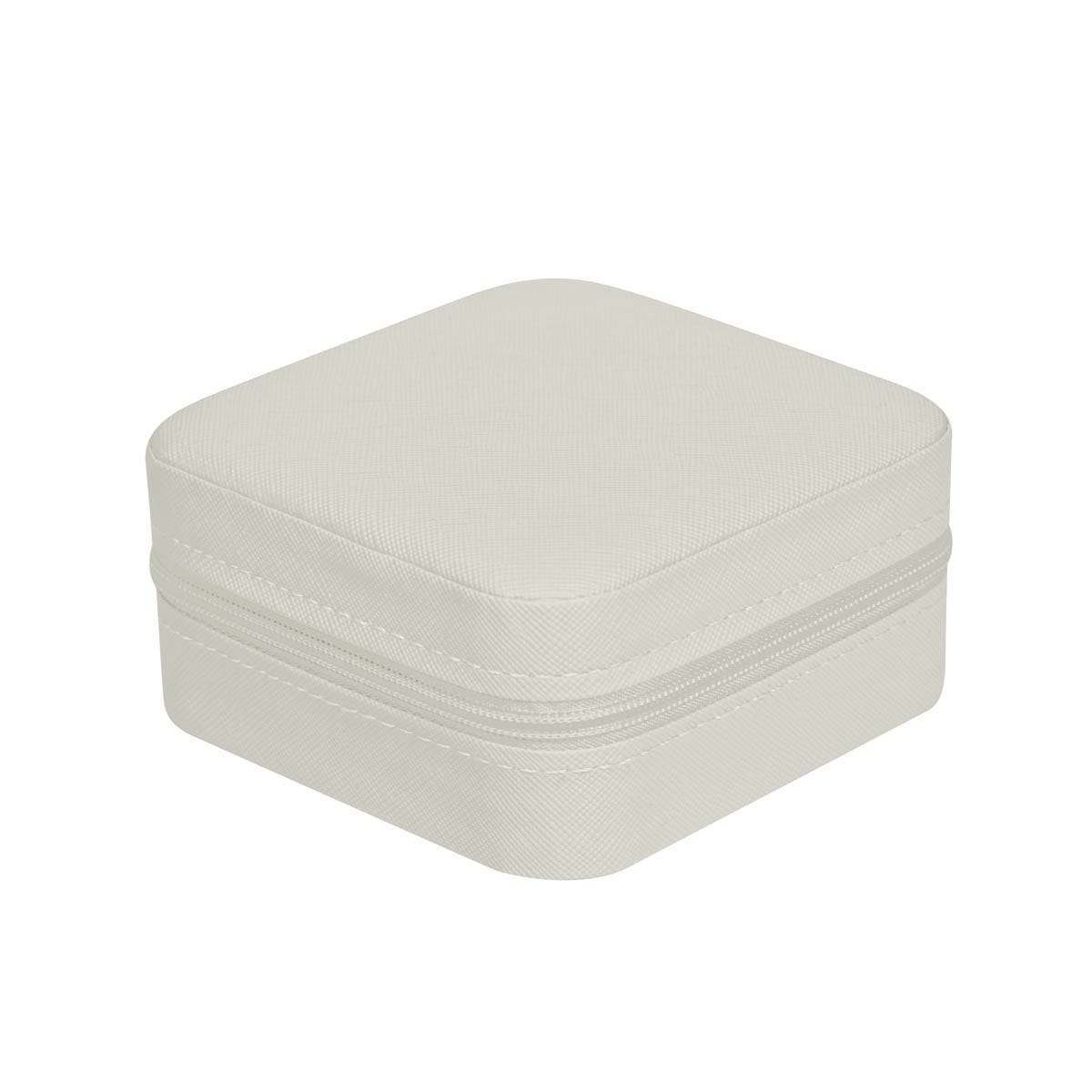 Alhajero organizador de viaje con cierre, interior tipo terciopelo y compartimentos para joyería personalizado para empresas.